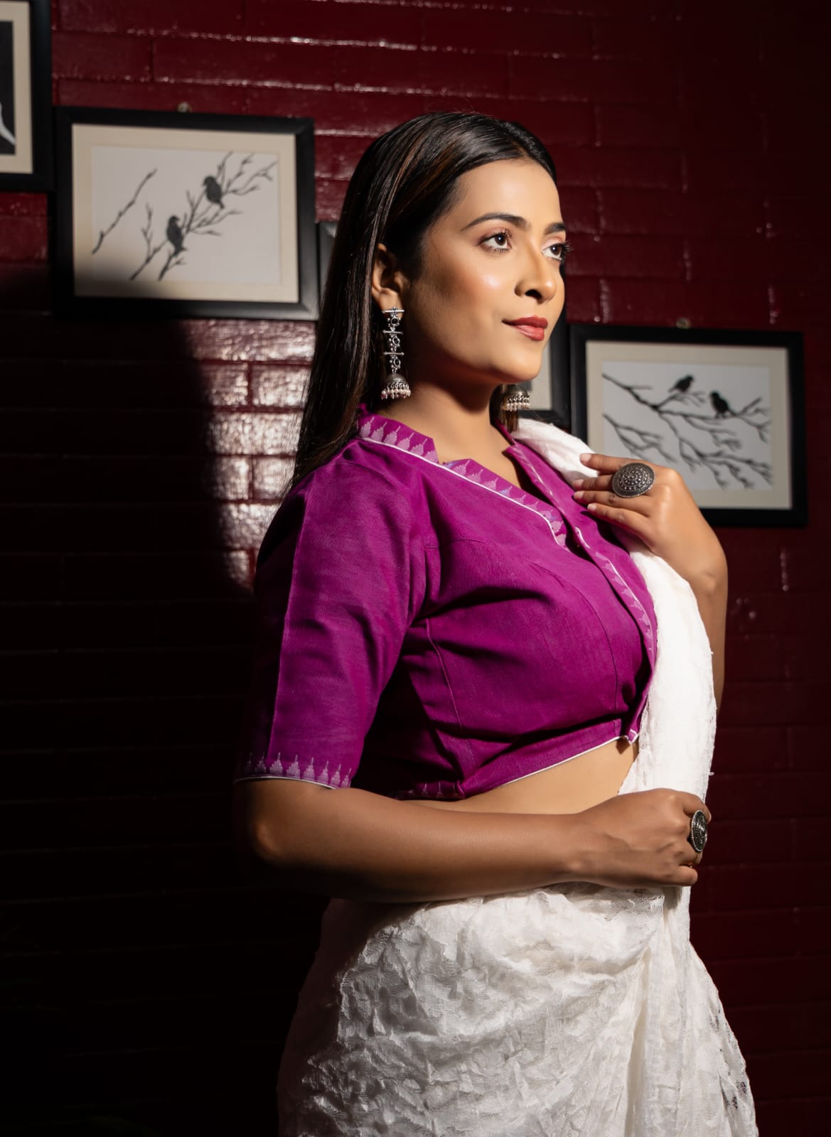 COLLARED NECK BLOUSE WITH MOTIFS FROM MANIPUR